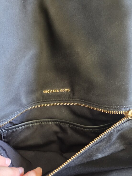 Michael Kors Polly Medium Nylon Backpack Black Gold Lightweight main image 6